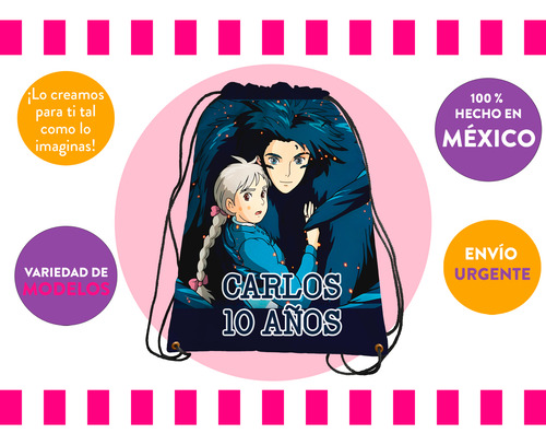 Morralitos Recuerdos El Castillo Vagabundo Personalizado 15u