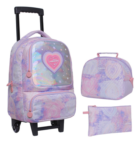 Pack Bakan Escolar Tie Dye Heart Lila Head