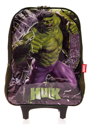 Mochila escolar Luxcel Avengers London Luxcel cor violeta/verde  design hulk