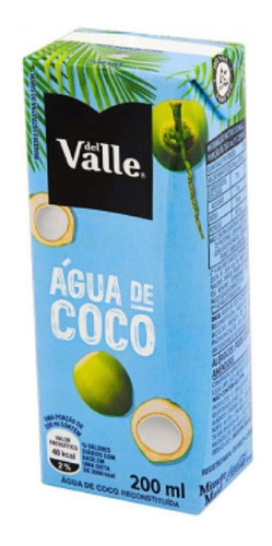 Bebida Agua De Coco Del Valle 200ml Fardo Com 18 Unidades