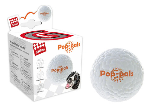 Juguete Pelota Para Perros Gigwi Pop - Pals Tamaño Small Color Blanco