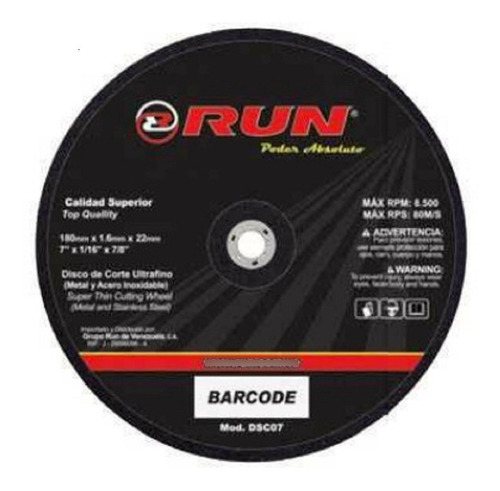 Disco Run Corte Ultrafino 7 X 1/16 X 7/8 Dsc07