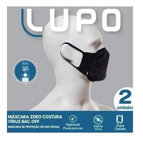 Imagem 2 de 2 de 10 Máscaras De Proteção Lupo Fit - Preta