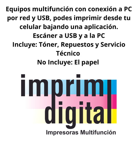 Alquiler De Fotocopiadoras Multifunción Byn Color