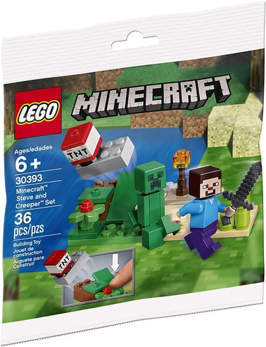 Lego Steve Y Creeper Polybag Minecraft 30393