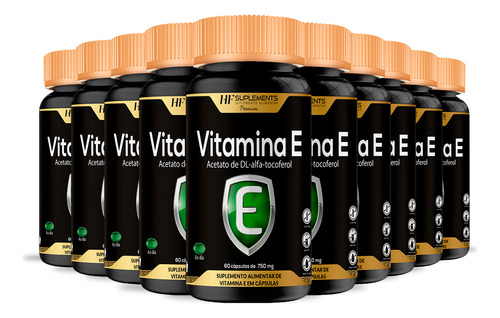 10x Vitamina E 400ui Alfa Tocoferol 60 Caps Hf Suplements
