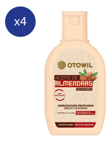 Pack Aceite De Almendras Otowil Hidratación Profunda 