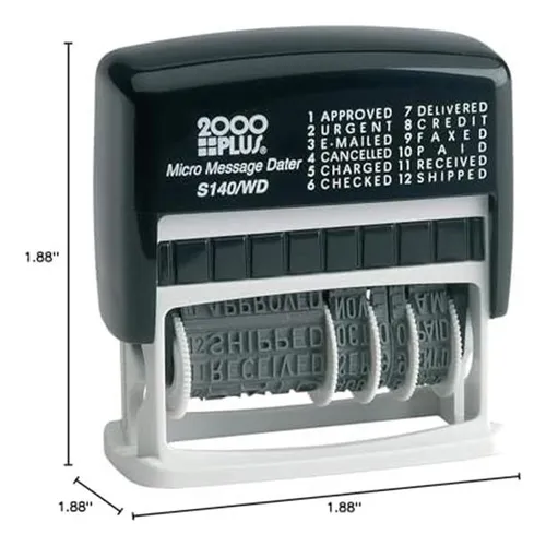 2000 Plus® 12-in-1 Fecha De Micro Y Sello De Mensajes, 12 X