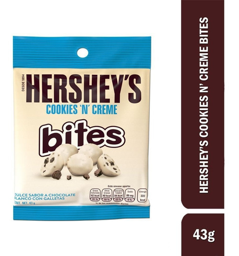 Caja Chocolates Hersheys Cookies N Creme Bites 6p/6c/43g