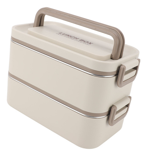 Bento Apilable De 2 Niveles De Acero Inoxidable 304
