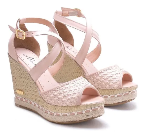 Sand lia Plataforma Anabela Feminina Couro Sb Shoes R.3207