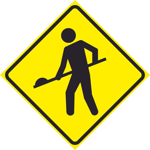 Placa De Transito 40x40cm A-24 Obras