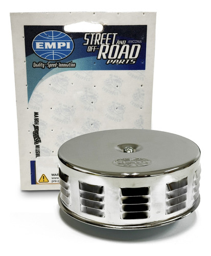  Filtro Ar Aço Inox Cromado Vw Fusca Aletado 14cm Empi