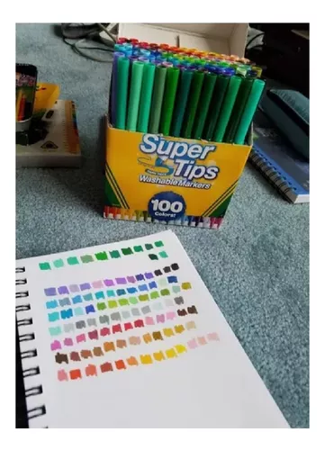 Plumones Crayola Supertips 100 Colores, Lavables , Delgados