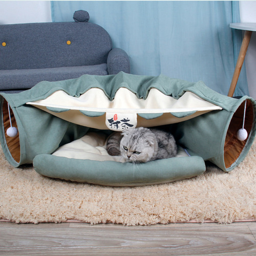 Collapside Lightweight Cat Tunnel Warm Nest Universal Verde
