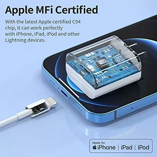Cargador Rápido Para iPhone 14 13 12 Certificado Mfi Cargad