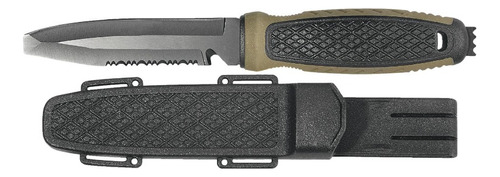 Cuchillo Tactico Militar Caza + Funda Rigida + A94170 Color Negro-café