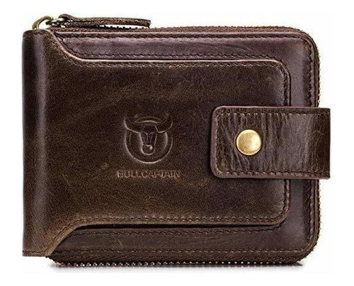 Bullcaptain Cartera De Piel Para Hombre Con Bloqueo Rfid Y C