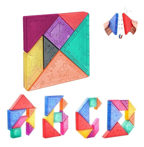 Tangram Magnético 3d Rompecabezas Percepción Visual Didáctic