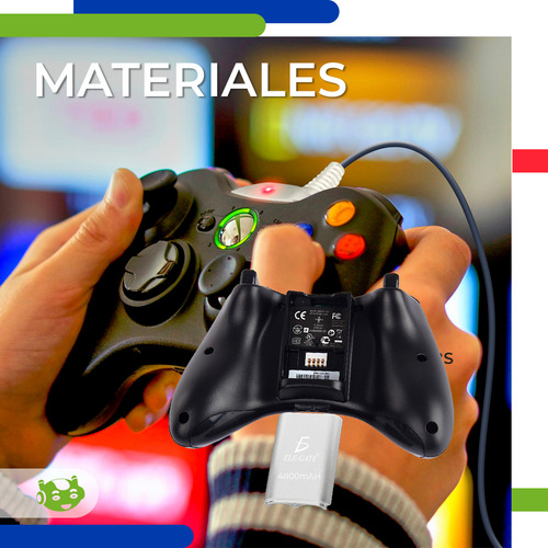 Kit Carga Y Juega Xbox 360 Slim Company Cable De Alimentación Batería 4800 Mah Compatible Para Control Consola Color Blanco