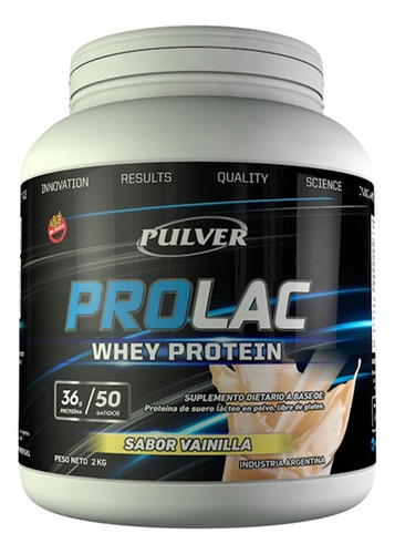 Suplemento en polvo Pulver  Prolac Whey Protein proteínas sabor vainilla en pote de 2kg
