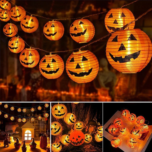 20 Lanternas De Led Abóbora Halloween, Decoração Halloween