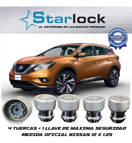 Birlos De Seguridad Starlock Nissan Murano 2019 12x1.25