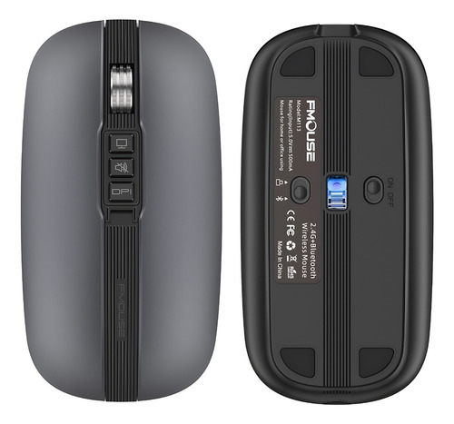 Mouse Recarregável Bluetooth Para Macbook Air Pro M1 M2 E M3 Cor Cinza