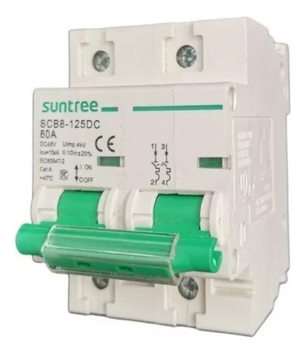 Interruptor Automático Dc 100a 550v Bipolar Solar Scb8-125dc