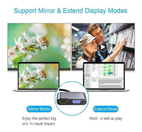 H Adaptador Vga, Divisor De Expansión, Nuevo Concentrador