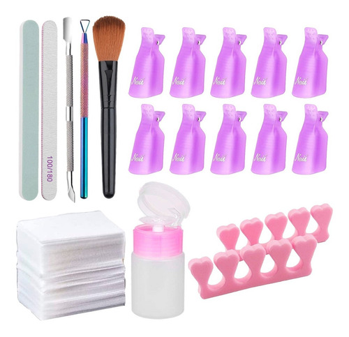 Kit Removedor Uv Uñas Semipermanente Esmaltes Broches Wippes