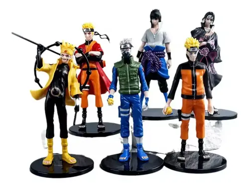 Kit 6 Pcs Anime Naruto 18cm Uzumaki Naruto Sasuke Hatake