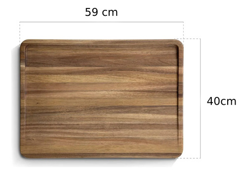 Tabla Grande De Corte Para Asado De Acacia 59 X 40 Cm