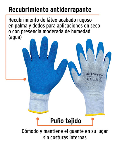 Guantes De Poliéster Recubiertos De Latex G Truper 15267