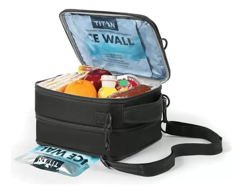 Lonchera Termica Expandible Con Accesorios Negro