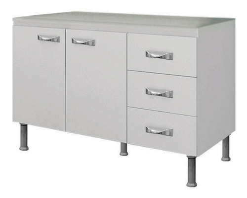 Imagen 2 de 5 de Mueble Cocina Bajo Mesada Bw1 + Pileta De 1.20 Acero Inox