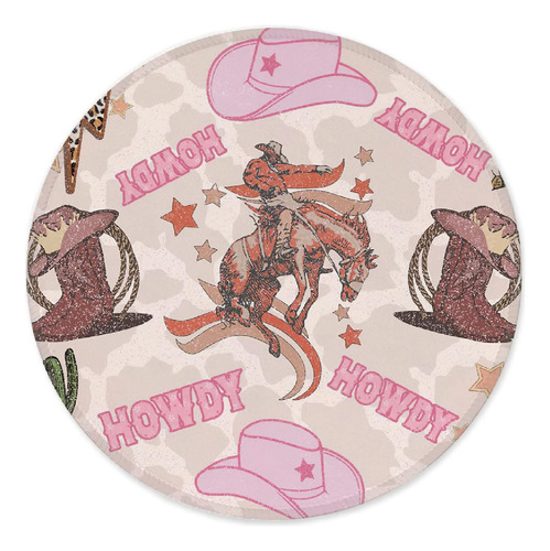 Alfombrilla De Ratón Znzd Hot Pink Western Howdy Cowboy Hors