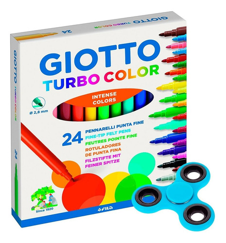 Marcador Giotto 24 Uni Turbo Color + Spinner Regalo - El Rey