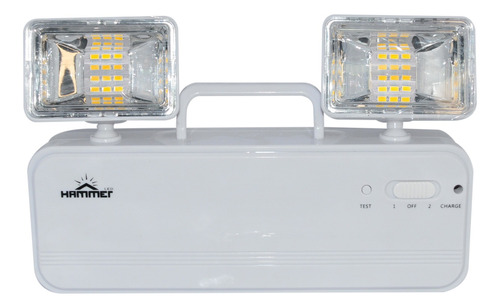 Luminaria Emergencia 2 Faro Square 5w Led Ip20 3000k Hammer