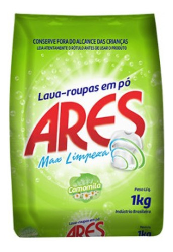 Sabão Em Pó Ares 1kg Camomila Lava Roupas Max Limpeza