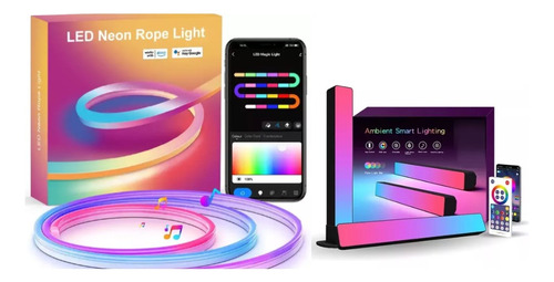 Pack Tiras + Barras Led Rgb Inteligente Con Alexa Y Google