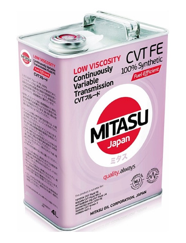 Aceite Cvt Full Sintético Fuel Efficient Mitasu