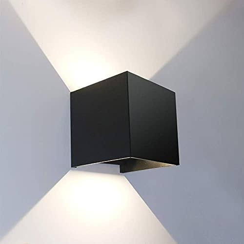 Imagen 4 de 5 de Lampara Muro Led Exterior Cubo Negro 6w Cálido Boomer Box