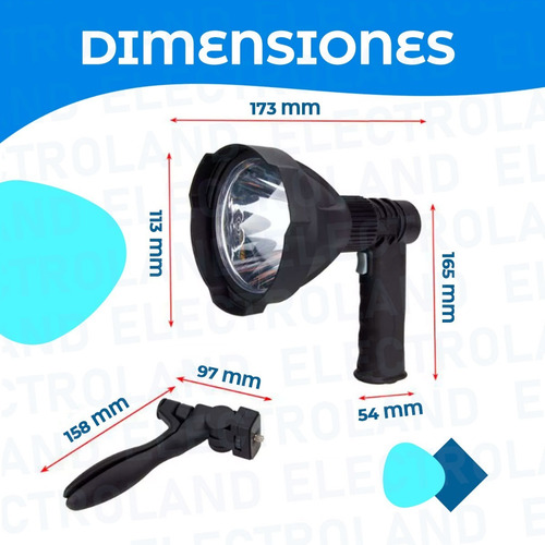 Imagen 5 de 10 de Reflector Pistola De Mano Recargable Usb Led Buscahuellas