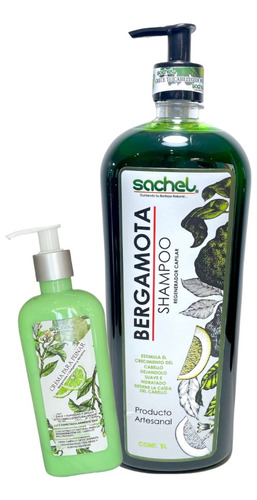 Shampoo De Bergamota Anticaida 1lt Más Crema De Peinar 250gr