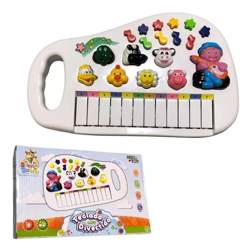 Piano Teclado Musical Infantil Fazendinha Imita Bichinhos