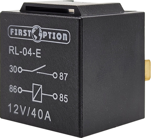 Relé Auxiliar Universal Som Farol Buzina 4 Terminais 12v 40a