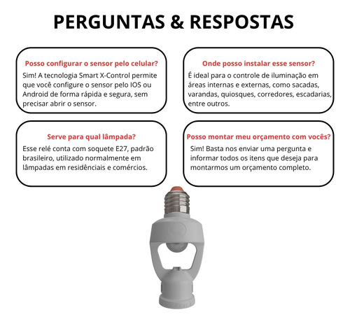 Kit 2 Sensor De Presença Soquete E27 Fotocélula App Celular