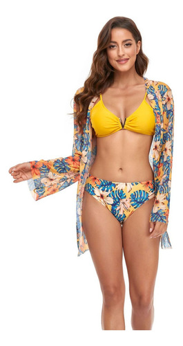 Mayo Bikini Floral Sexy Talla Grande Moda Praia Saida De