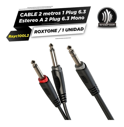 Imagen 4 de 6 de Cable Plug Stereo A 2 Plug Mono 2m - Roxtone Rayc100l2